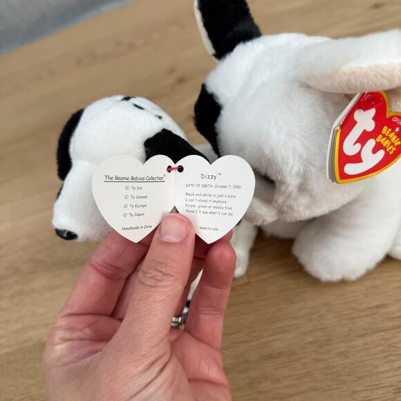 Ty Beanie Babies Marcel Dog Jingle Dizzy the Dalmatian LOT of 2 Dogs Animal Pet - Picture 3 of 9